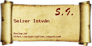 Selzer István névjegykártya